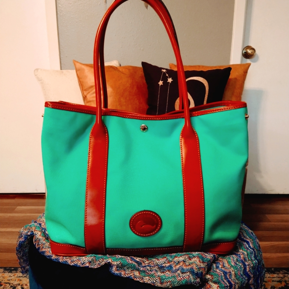 Donney and Bourke large nylon shoulder bag, sea green.